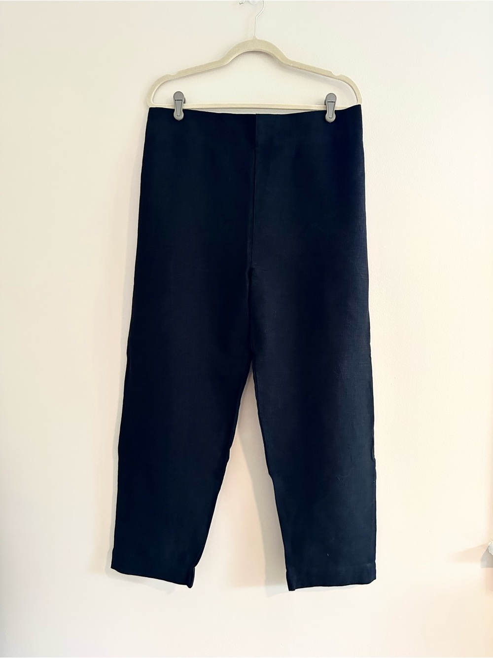 Only Child Black Straight-Leg Linen Pants